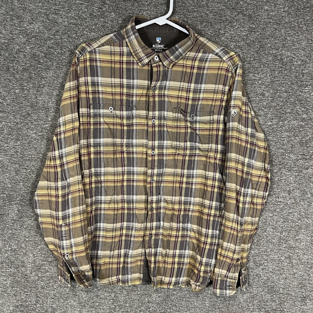 Kuhl Shirt Mens Small Multicolor Plaid Cotton Lyocell Long Sleeve Button Up